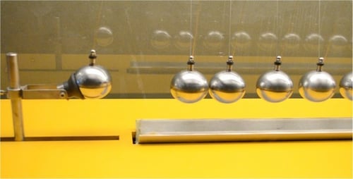 Newtons Cradle Demonstrating Kinetic Energy Transfer