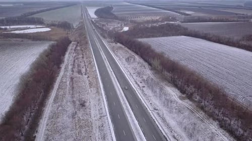 First Snow on a Country Road