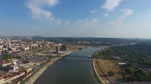 Aerial View of Belgrade Citys in Serbia