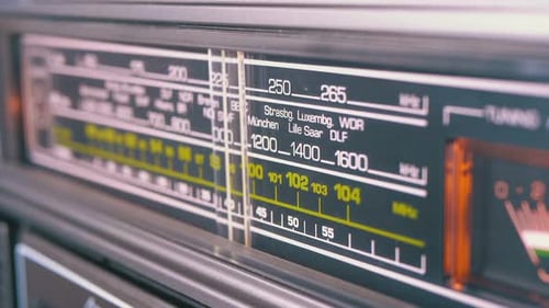 Vintage Radio Tuning Dial Close Up