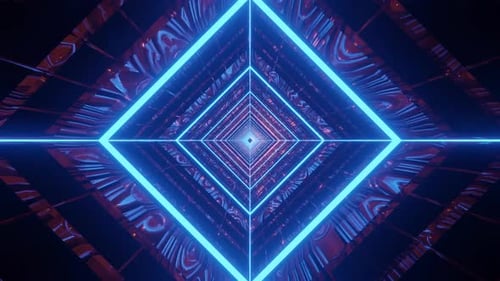 Rotated Vj Loop Background With Square Tunnel 4K
