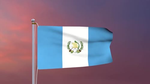 Realistic Waving Flag of Guatemala Animation