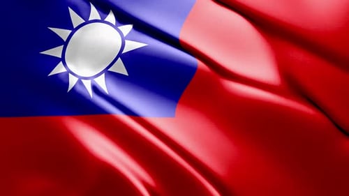 Taiwan Flag Waving Seamless Loop Animation