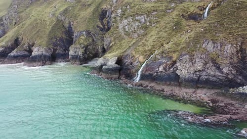 Vista aérea de las dunas y la playa de Maghera Beach, cerca de Ardara, condado de Donegal, Irlanda.