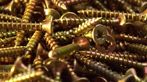 Close-Up of Golden Screws