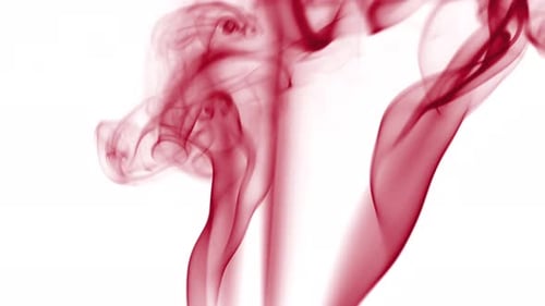Red Smoke On White Background