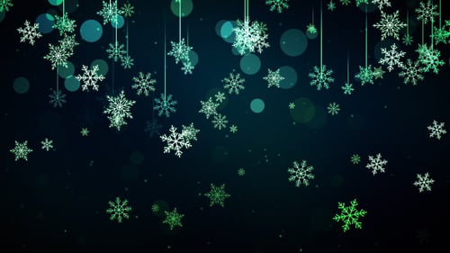 Falling Snowflakes and Bokeh Lights Winter Holiday Animation