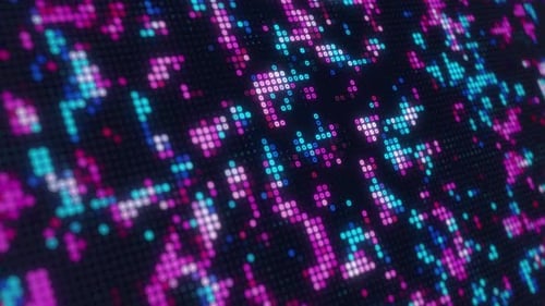 Futuristic Digital Glowing Pixels Abstract Background Animation