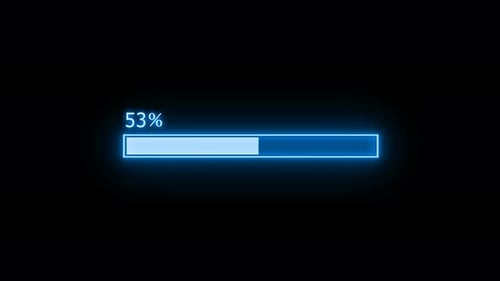 Blue Neon Light Loading Bar Animated