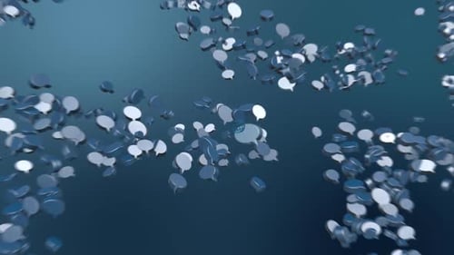 Chat Bubbles Form Social Media Text with Global Icon