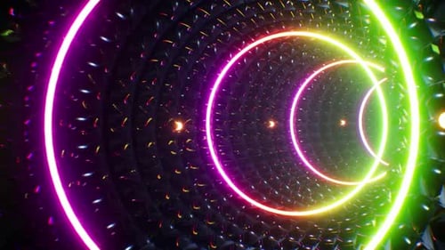 4K Rainbow Embossed Light Tunnel