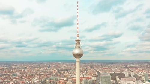 Panoramic View of Berlin with TV Tower, One of the City Symbols