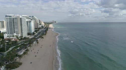 Aerial view of the coast and the ocean