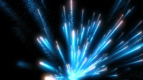 Sparkling Blue Neon Energy Burst Loop Background