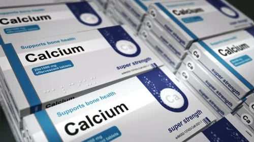 Calcium Pharmaceutical Boxes Health Supplement Loop Animation