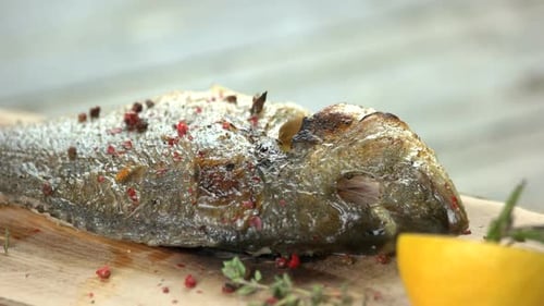 Grilled Dorado Close Up.