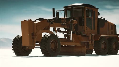 Máquina niveladora de carreteras en Salt Desert Road
