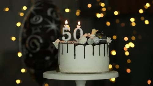 Festive Cake with Number Candles for Birthday