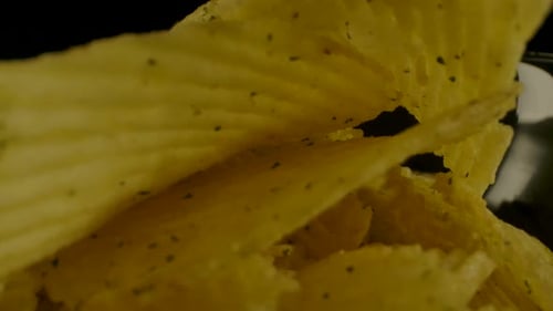 Close Up of Crispy Ripple Potato Chips