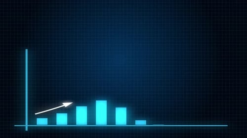 Animated Crypto Bar Graph with Rising Values and Arrow