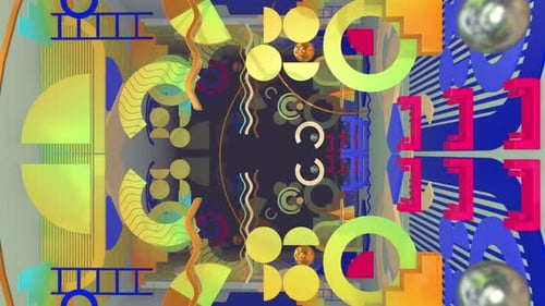 Vibrant Geometric Abstract Motion Graphics Background