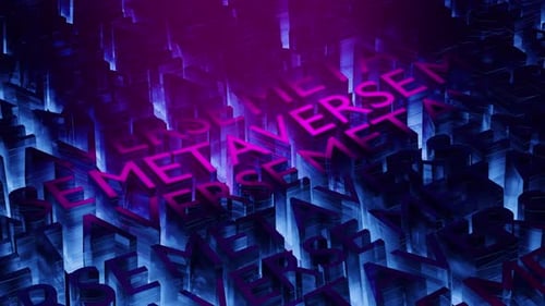 3D animation. Metaverse word on a futuristic background. Futuristic technology concept.