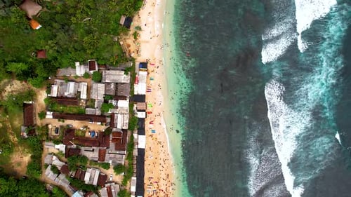 Vista aérea da beleza da praia de Krakal Gunungkidul, Yogyakarta.