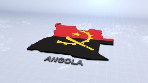 Angola 3D Map with Flag Animation and Country Name