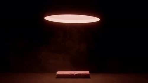 Abstract Smoke Lit by Single Round Light