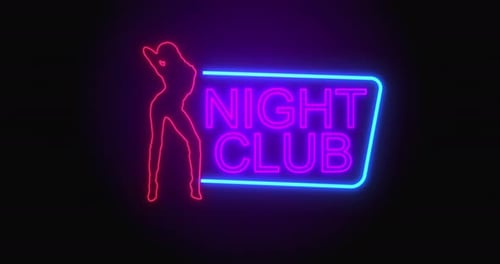 Placa de néon de boate