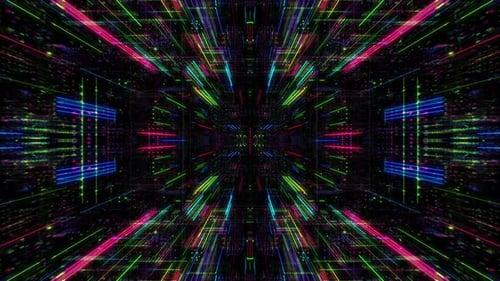 Abstract digital matrix particles grid virtual reality