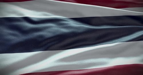 Realistic Waving Flag of Thailand