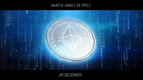 Ethereum Blockchain Coin - Ultrawide WQHD Background