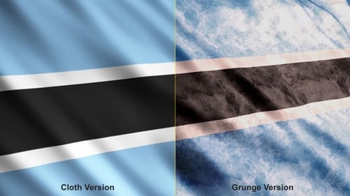 Botswana Flag Waving Animation Loop