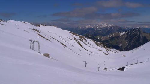 Panoramic View From the High Mountain To Snowy Peaks in Switzerland Alps. Rochers-de-Naye.
