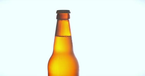 Close Up of Cold Bottle of Beer