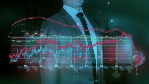 Abstract Infographics On The Topic Of The Stock Market Crash 4K