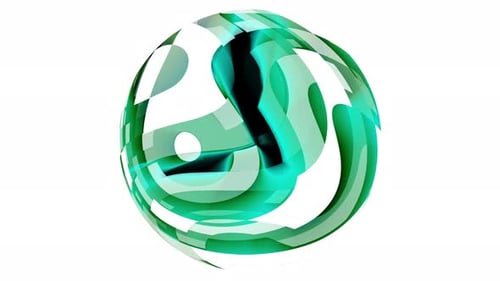 3d stilvolle grüne bunte Kugel Flüssigkeit Hintergrund