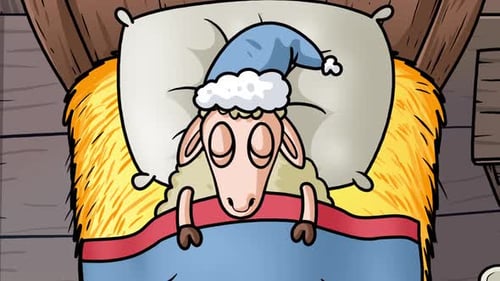 Cartoon Sheep Sleeping Time
