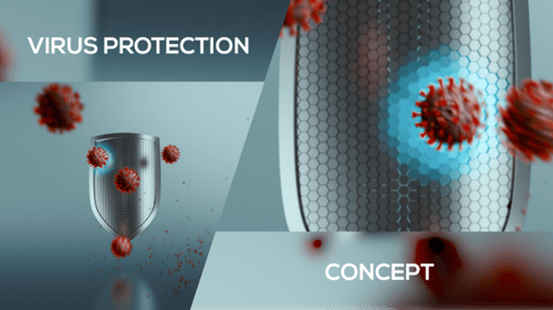 3D Shield Defending Against Virus Attack Animation