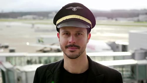 Professional Flight Captain Leader in Uniform at Airport