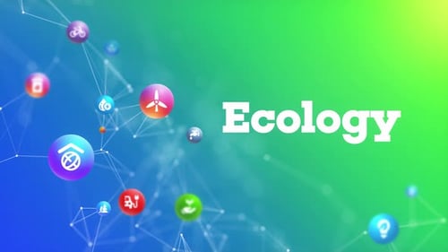 Animated Ecology and Technology Icons Network Title Reveal