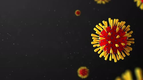 Animated 3D Virus Cells Floating on Dark Background