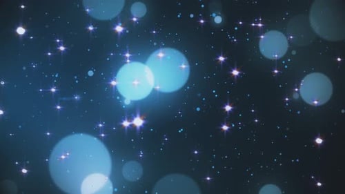 Sparkling Blue Bokeh Lights Abstract Background Animation