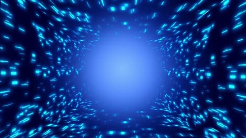 Flowing digital tunnel cyber computer binary data