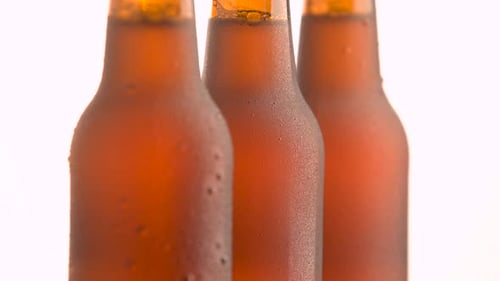 Close Up of Cold Refreshing Beer Bottles