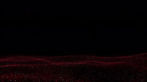 Abstract Red Digital Particle Wave Background Motion