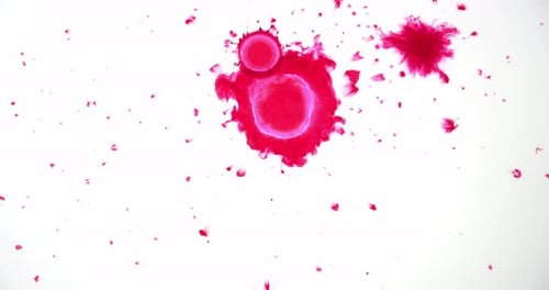 Splashes Of Red Paint On A White Background