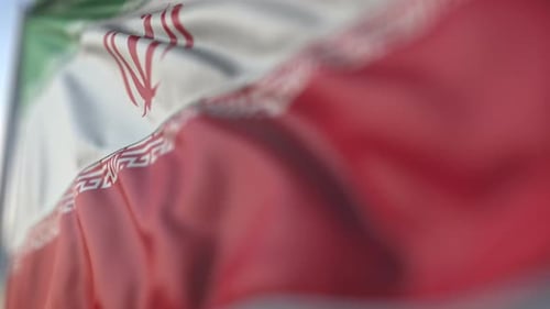 Seamlessly Looping Waving Flag of Iran