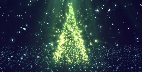 Elegant Animated Christmas Tree with Glittering Particles